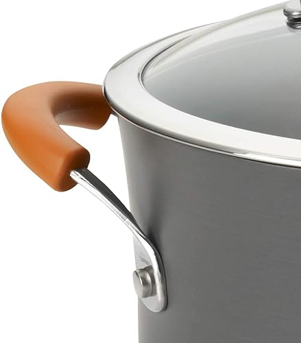 Miniatura 6 de Rachael Ray Brights - Olla para pasta antiadherente anodizada dura 8 cuartos de galón color gris