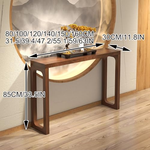 Mesa de entrada rústica para pasillo estrecho de madera 8