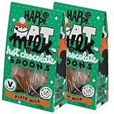 4 x Happi Oat Milk Vegan Hot Chocolate Spoons - Vegan Chocolate Gifts, 2 x Oat Milk Twin Pack
