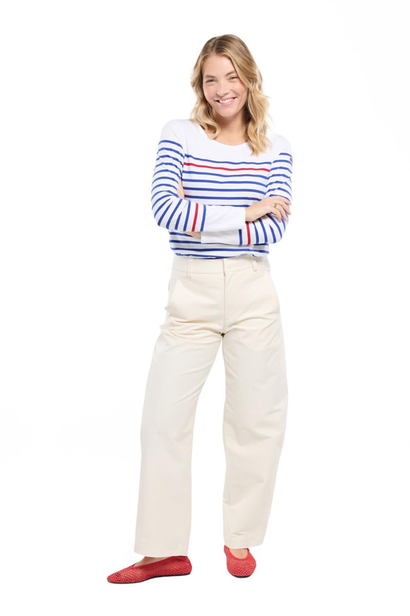 Armor-Lux Women's White (Pm8 Blanc/Etoile/Braise Pm8) Armor Lux Marinière Rempart Femme Long Sleeve Top Not Applicable, 12 (Manufacturer Size: 2)