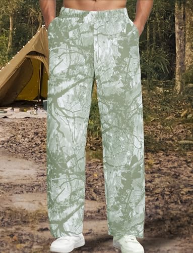 SEAUR Mens Camo Pants Graphic Print Baggy Track Pants with Pocket Hunting Elastic Waist Joggers Trousers Streetwear3
