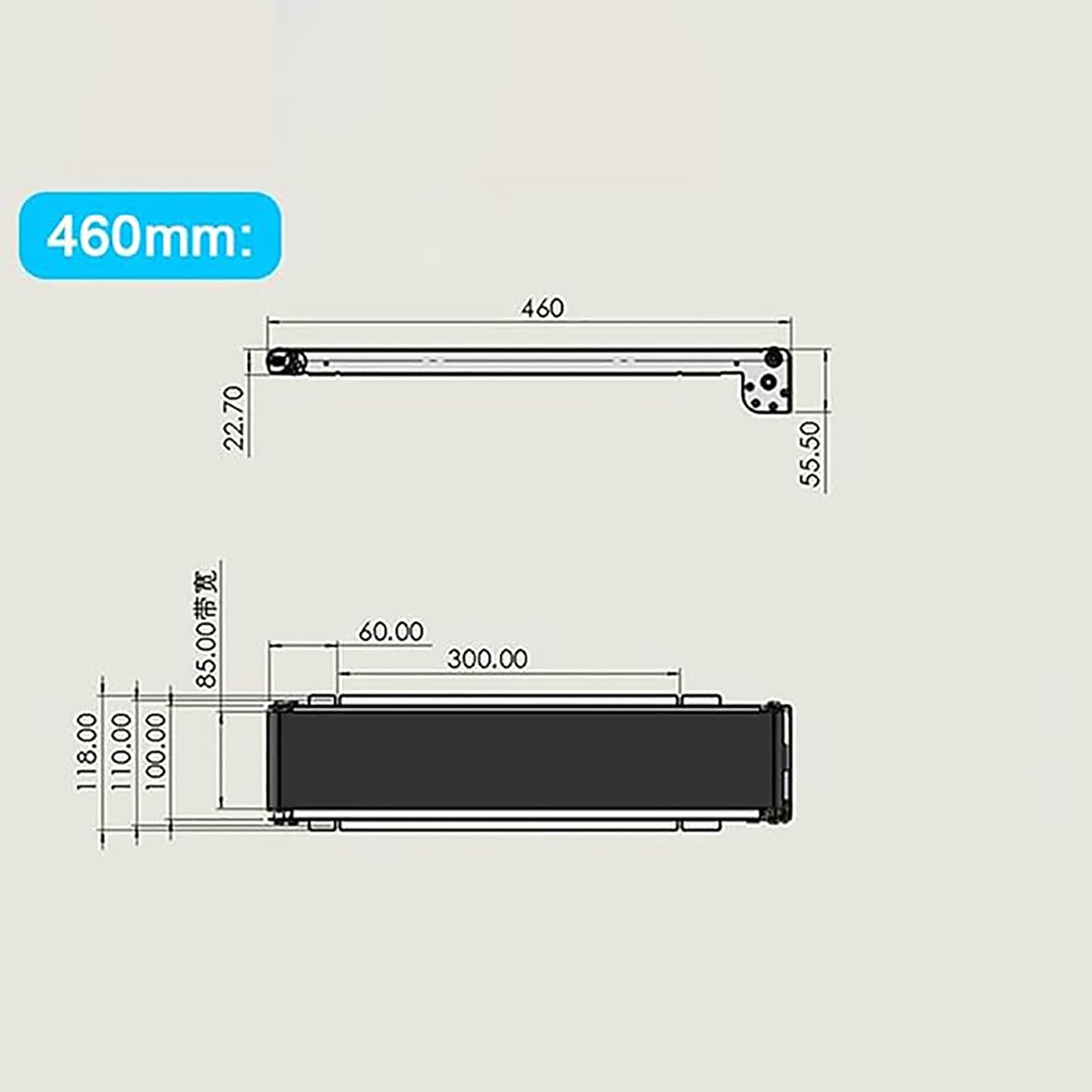 DC 24 V 35 RPM in acciaio inox distributore automatico nastro trasportatore mini corsia C pista automatica 460 mm x 85 mm supporta un carico di 3,5-5 kg ideale per l'erogazione di snack e bevande
