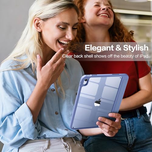 Image of Wenlaty Compatible with iPad (A16) 11th Generation Case 11 Inch 2025, for iPad 10th Generation Case 10.9 Inch 2022 with Pencil Holder, Trifold Stand Protective Clear Back, Auto Wake /Sleep, BluePurple