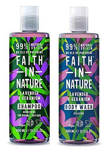 6 mejores champús naturales 23 Faith In Nature Lavender & Geranium Shampoo 400ml & Shower Gel 400ml...