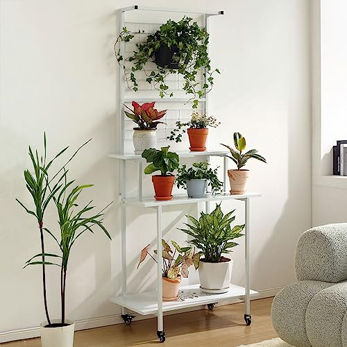 Support de plante en métal haut pour balcon et patio : déplacez vos fleurs du salon au jardin