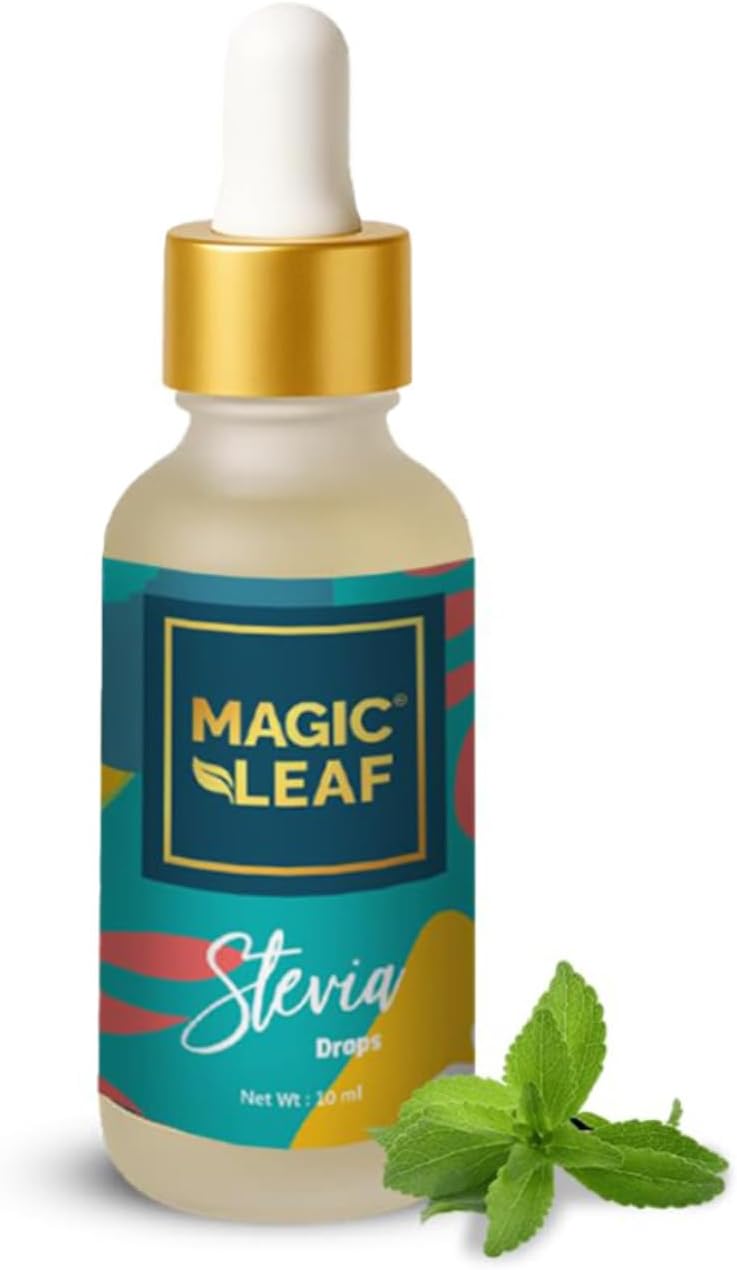 Stevia Drops (10 ml liquid, 240-300 drops) |Natural Sugar Free Sweetener| Zero Calories| Excellent Taste for Tea, Green Tea (50-60 cups)