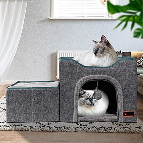 MAYWARD Cat Cube Foldable Cat House with Detachable Storage Box for Indoor, Dog Stairs Multifunctional Cat Bed Cave with… - Image 7