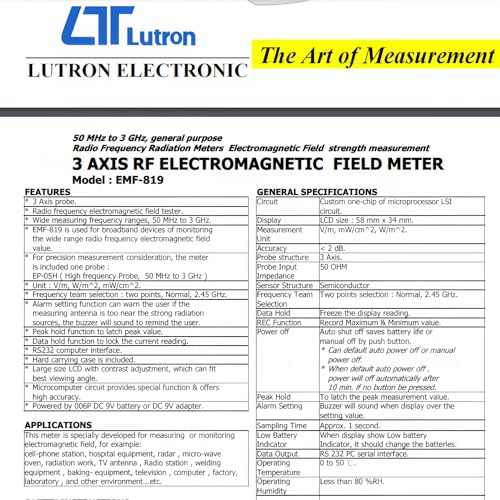 Medidor de Campo Electromagnético 3 Ejes i-POOK EMF-819 miniatura 7