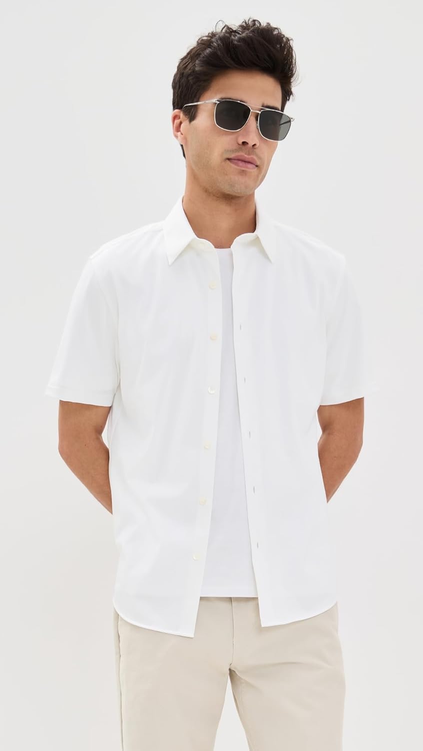 Theory Men's Structure Knit Irving Short Sleeve Shirt - Image 2