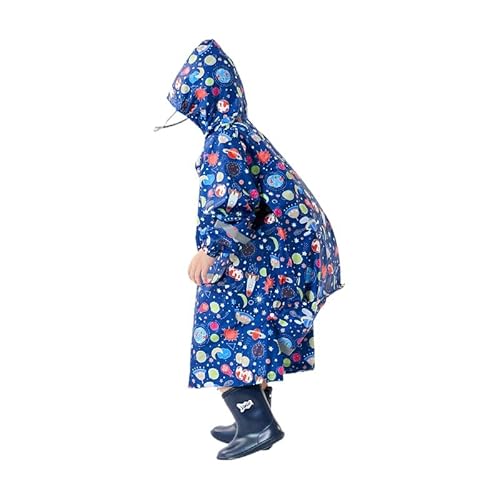 Fewlby Kids Raincoats For Girls Boys Space Cartoon Toddler Rain Wear Children Waterproof Raincoat Jacket Poncho L Size 10-14 Years #TOP4