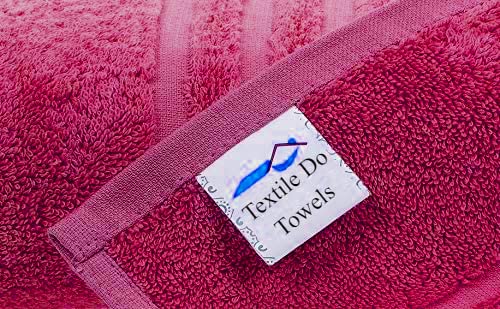 Textile Do Pack of 2 Large Jumbo Bath Sheets (75 x 150 cm-500 GSM) 100% Egyptian Cotton Super Soft Big Bath Sheet Towel Set Body Wrap (Pink, Cotton) - Image 2