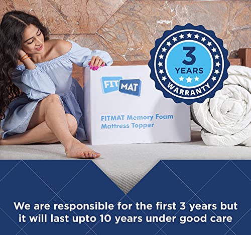 Image of FITMAT Memory Foam Mattress Topper with Advanced Design and Technology (35x75x03, White 3 inch)
