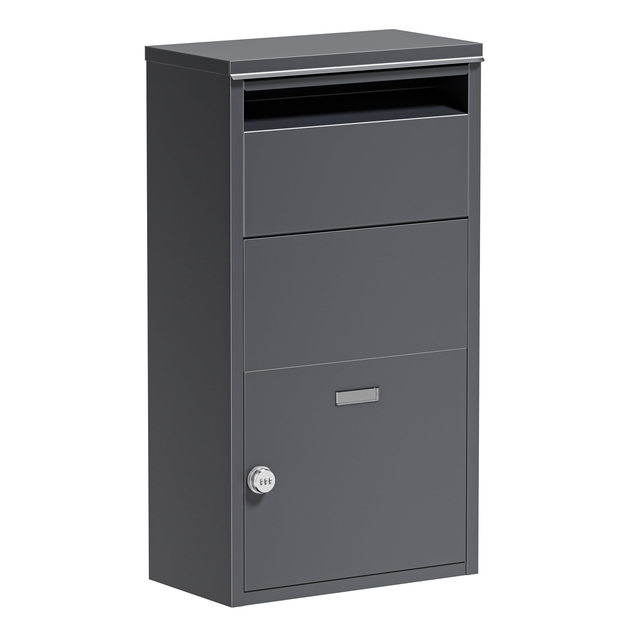 Wiltec Buzón para Paquetes Antracita 410 x 220 x 750 mm, buzón para Paquetes doméstico, recepción privada de Paquetes y Paquetes pequeños, buzón de Acero