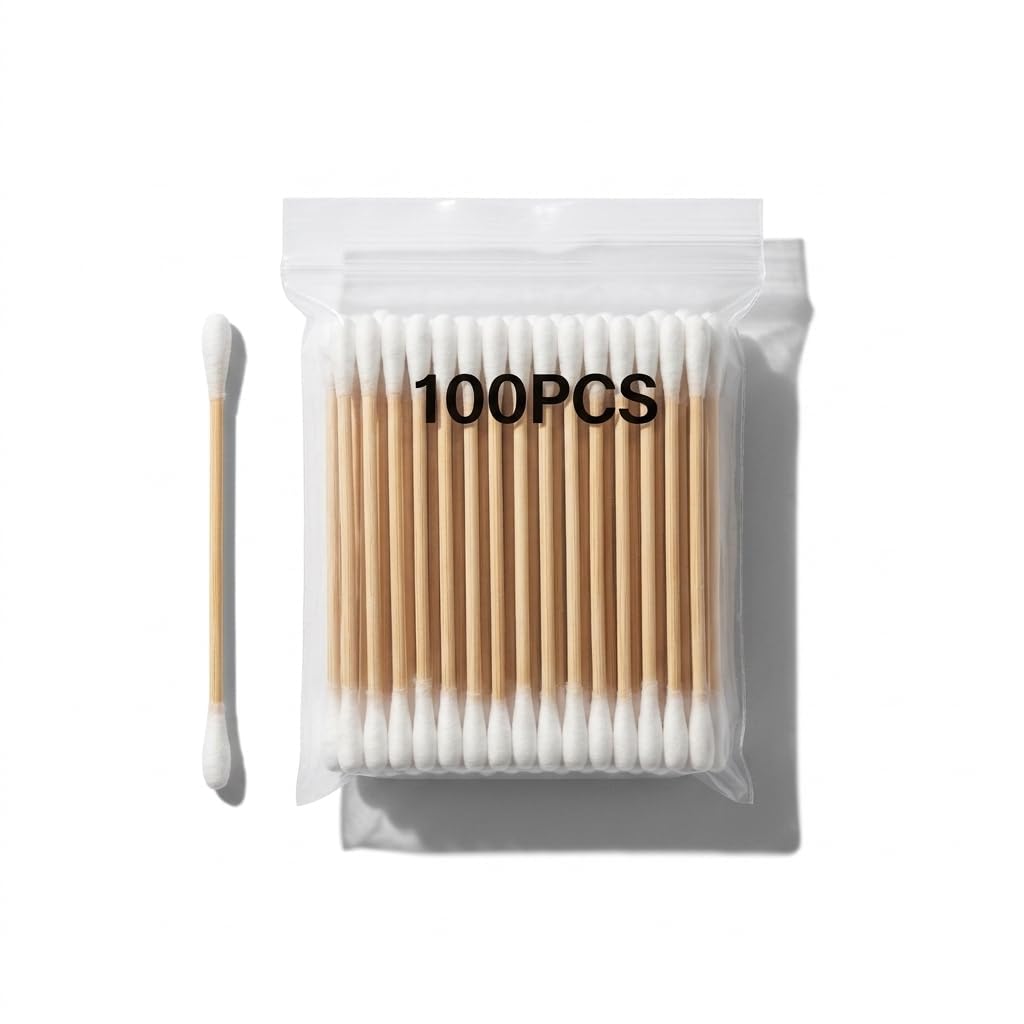Eco-Friendly Bamboo Cotton Buds 100 Pack – 100% Biodegradable Wooden Swabs with Organic Cotton Tips – Multi-Purpose Premium Swabs for Daily Use and Makeup-picture-36