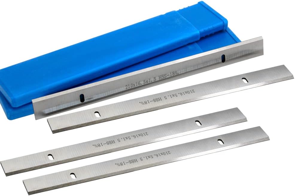 8" 210mm HSS Thickness Planer Blade 210x16.5x1.5mm Wood Jointer Knife for Scheppach Einhell Erbauer Titan Power Tool Accessories(2 Pairs)