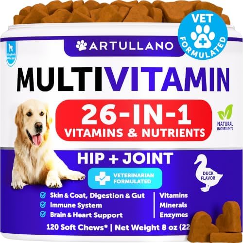 Dog Vitamins - 120 Treats - Dog Multivitamin Supplement - 26 in 1...