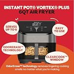 Friteuse à air Instant Pot Vortex Plus 6-Quart avec fenêtre de cuisson ClearCook, technologie Odor Erase, écran tactile numérique, inclut une application gratuite avec plus de 1900 recettes, panier unique, acier inoxydable, 6QT