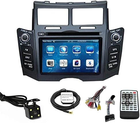 TLTek 6.2 inch Touch Screen Car GPS Navigation System for Toyota Yaris 2007-2011 DVD Player+Backup Camera+North America Map