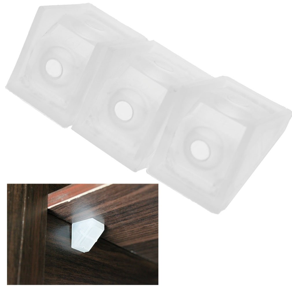 SING F LTD 50pcs Corner Connecting Shelf Support Bracket Plastic Plinth Fixing Transparent