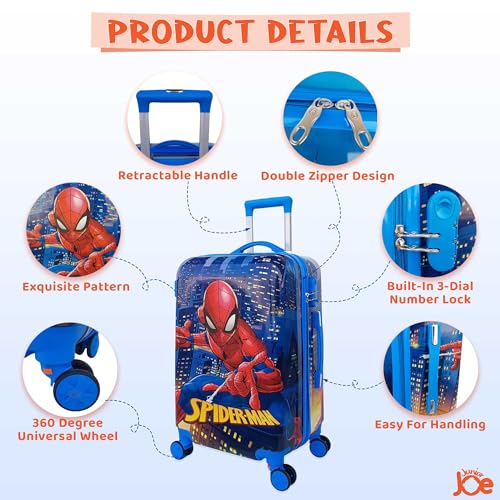 Image of JUNIOR JOE Kids Carry On Luggage Hardside Rolling Suitcase 24 Inches Travel Trolley Bag (Design-1)