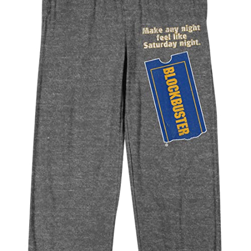 Blockbuster Make Every Night Feel Like Saturday Night Men's Charcoal Gray Sleep Pants2