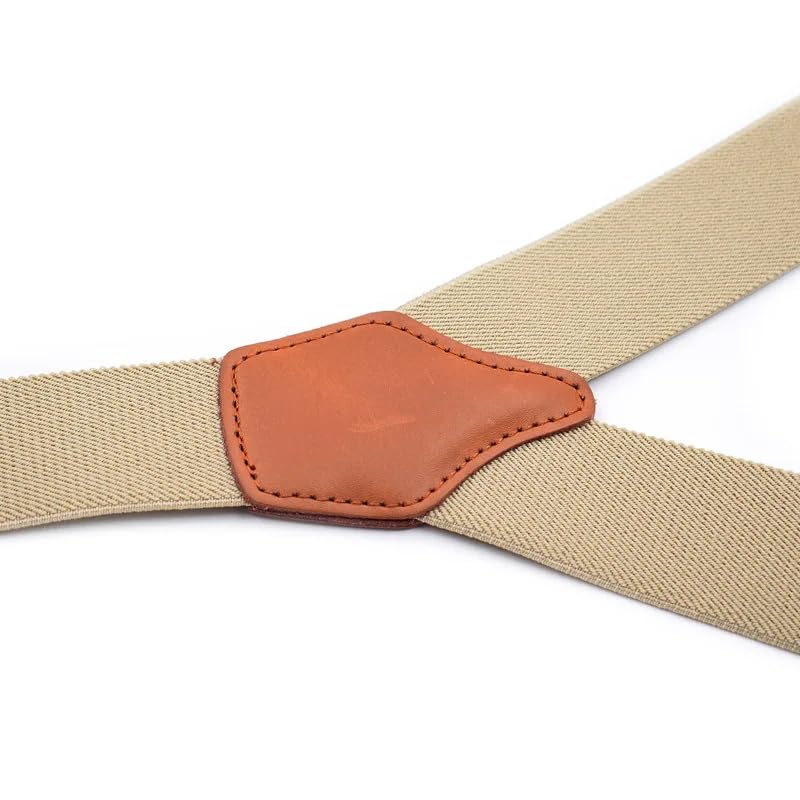 Tirantes para Hombre con 6 Clips, Final con Botón, Ajustables, Elásticos, Resistentes, Tirantes de Trabajo para Jeans, Overoles, Pantalones de Moto y Ropa de Trabajo