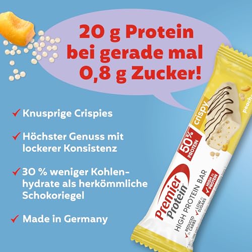 Premier Protein - High Protein Bar 50% - Crispy Peach - 16x40g – Ansicht 4