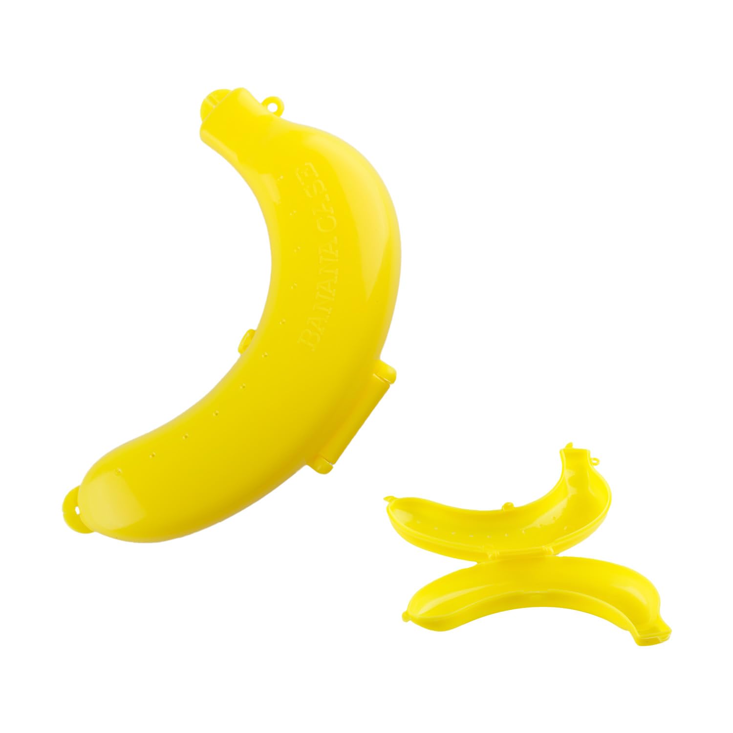 Wellrun Yellow Portable Banana Protector Case,19Cm Banana Holder Container,Lightweight Bananas Guard For School,Office, Picnic,Hiking(2Pcs)