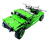 Bo Toys R/C Military SUV UAV carrier with Aerial Drone Building Bricks Radio Control Toy, 506 Pcs off road car Kit with USB Rechargeable Battery, Construction Build It Yourself Toys