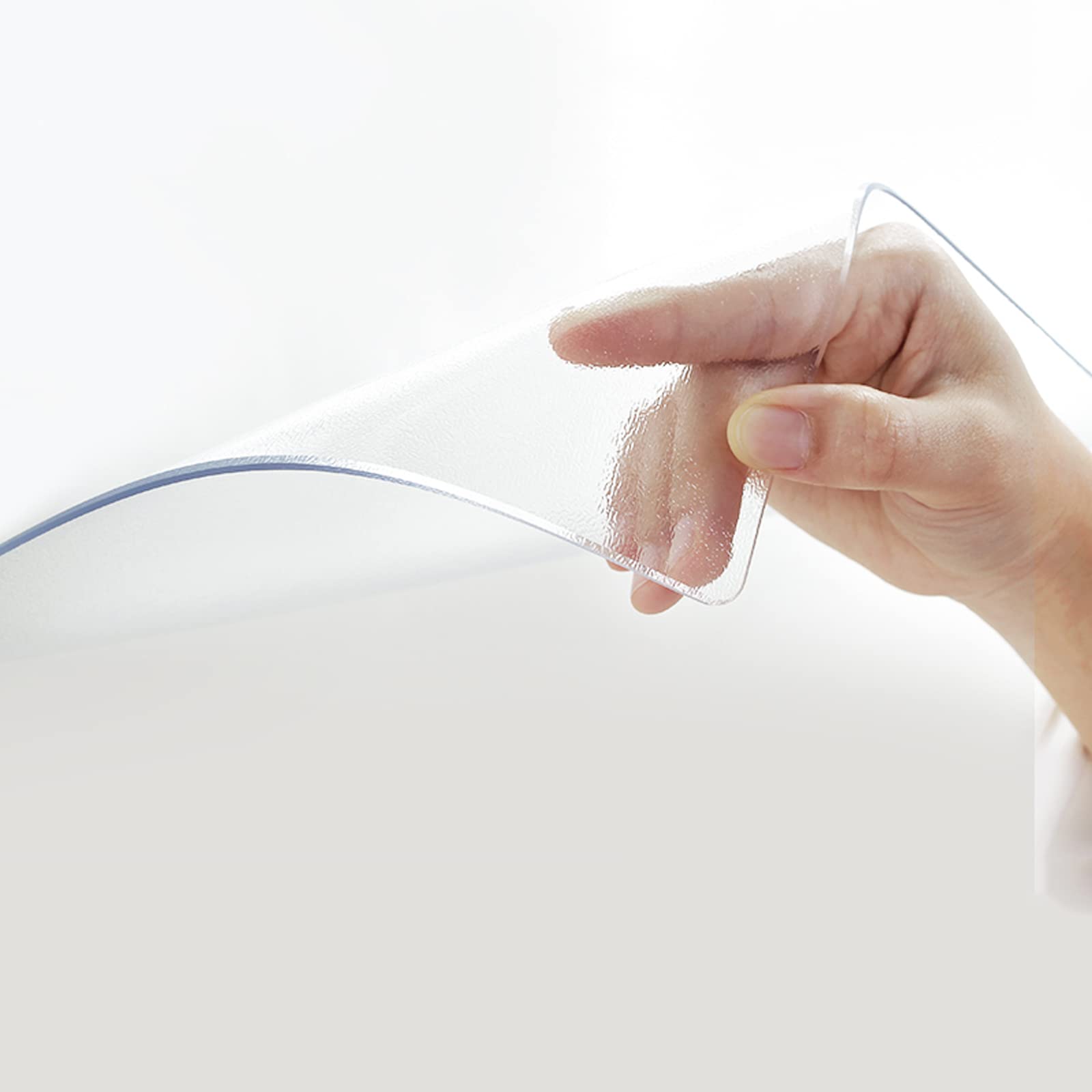 Protecteur de Nappe Transparent givré pour Table à Manger, Tapis de Protection 110x230 cm antidérapant