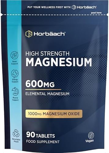 Magnesium Oxide Tablets 600mg | High Strength Elemental Magnesium...