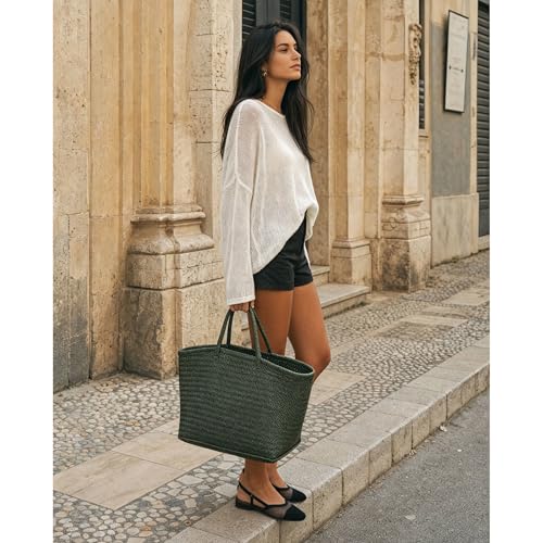 Image of MICIFA slingback flats for women, Round Toe Low heel Sandals Fashion Splicing Dress Shoes for Women
