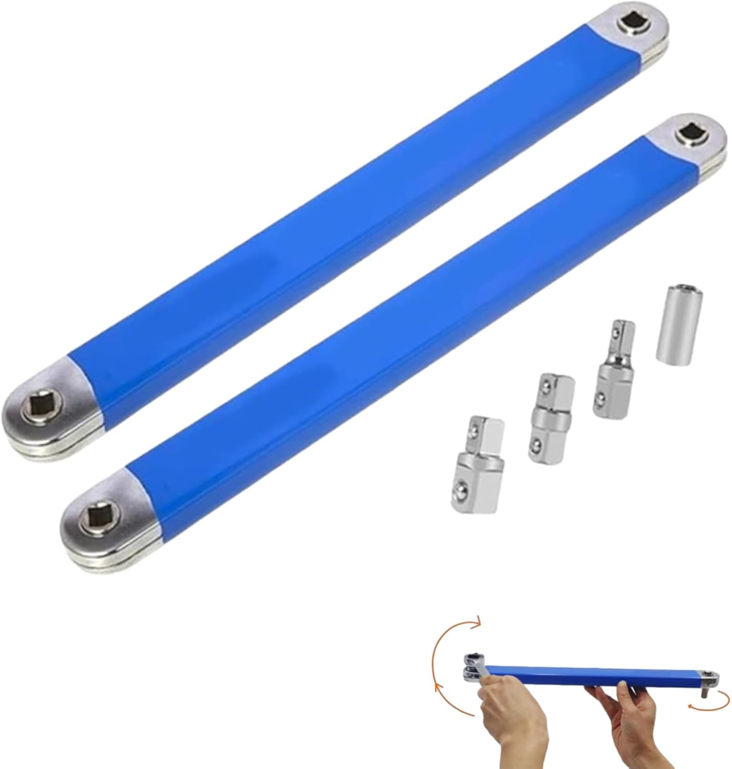 Metropolitay Offset Extension Wrench, Off Set Extension Wrench, Speed Pro Offset Extension Wrench, Tight Reach Extension Wrench Set, Universal Wrench Extension Tool (Blue,2pcs)