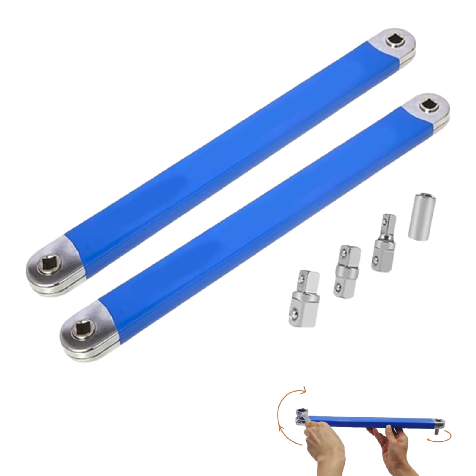 SHOUFA Metropolitay Offset Extension Wrench, Off Set Extension Wrench, Speed Pro Offset Extension Wrench, Tight Reach Extension Wrench Set, Universal Wrench Extension Tool (Blue,2pcs)