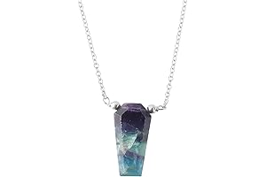 Natural Fluorite Coffin Shape Necklace