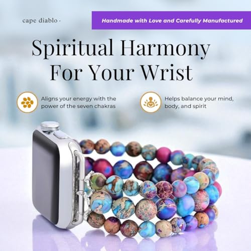 Cape Diablo Smart Watch Band for Women - Handmade Gemstone Strap - Compatible with 38mm-45mm Apple Faces by Cape Diablo - Used condition - Image 4