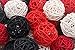 ALLHEARTDESIRES 15 PCS Red Black White Decorative Wicker Rattan Balls for Vase Bowl Filler, Red Living Room Bathroom Decor, Christmas Tree Ornaments Home Patio Garden Hanging Decor