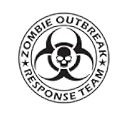 CRDesign Zombie Outbreak Response Team with Skull Apocalypse Vinyl Decal Sticker for Car SUV Truck (Black)