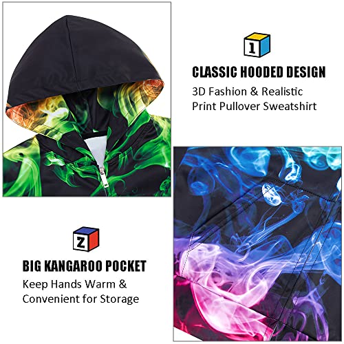 Colorful Smoke Sweatshirts For Teen Boys Size 11 3D Printed Long Sleeve Zip Up Hooded Hoodies Winter Jacket Hoody Pullover 10-12 Years #TOP3