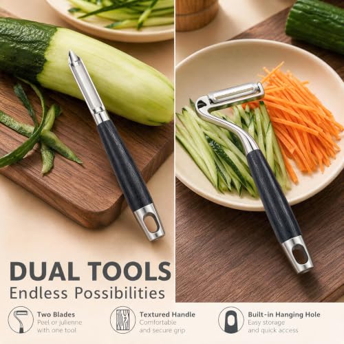 2 Piece Swivel & Julienne Peeler - Fruit, Vegetable Peelers for Kitchen - image 5