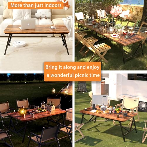 Querna ZDZ100A1 Folding Coffee Table, No Assembly Low Coffee Table, Floor Table Desk For Sitting On The Floor, Portable Floor Table For Living Room, Home, Caravan And Outdoor Use thumb #7