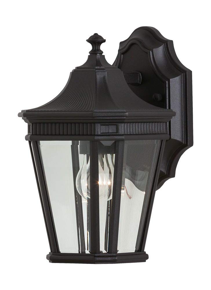 Feiss OL5400BK Cotswold Lane Outdoor Patio Lighting Wall Lantern, Black, 1-Light (7"W x 12"H) 100watts