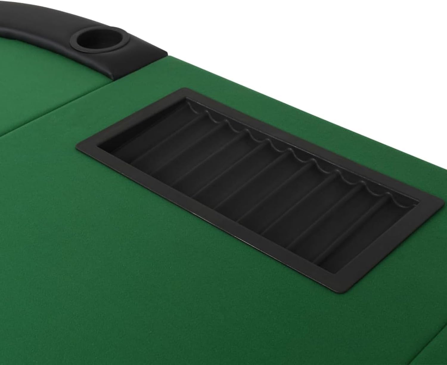 Tavolo da poker pieghevole per 9 giocatori, design ovale per una facile conservazione, superficie resistente per serate di gioco, perfetto per uso interno/esterno, piano in feltro verde