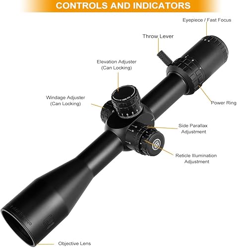 Miniatura 3 de ohhunt Alcance de rifle 4-16X44 primer plano focal FFP caza 4-16 rifle con anillos de alto perfil, parasol, palanca de lanzamiento, cubierta de lente