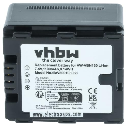 Batterie HDC-SD800 vhbw x3 pour caméscope Panasonic avec puce d'info