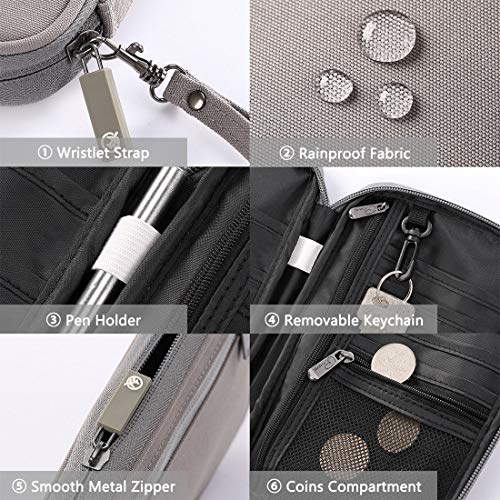 Image of VanFn RFID Travel Passport Wallet, Family Passport Holder, Trip Document Organizer P.Travel Series (Nylon - Grey)