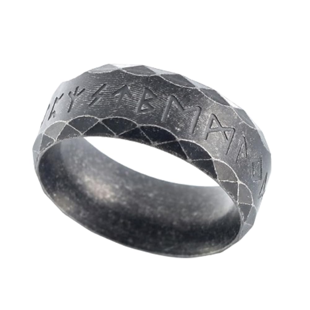 Sinoyp Elder Futhark Runes Ring - Runic Alphabets Design Stainless Steel Nordic Viking Jewelry