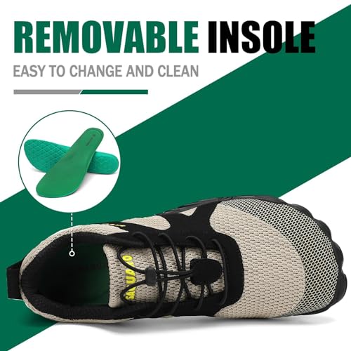 Miniatura 5 de Saguaro Zapatillas Barefoot Hombre Mujer Zapatillas Minimalistas Zapatos Barefoot Calzado Minimalistas Zapatillas De Trail Running Barefoot Shoes Para Zero Drop Suela Caqui, Gr.41 Eu