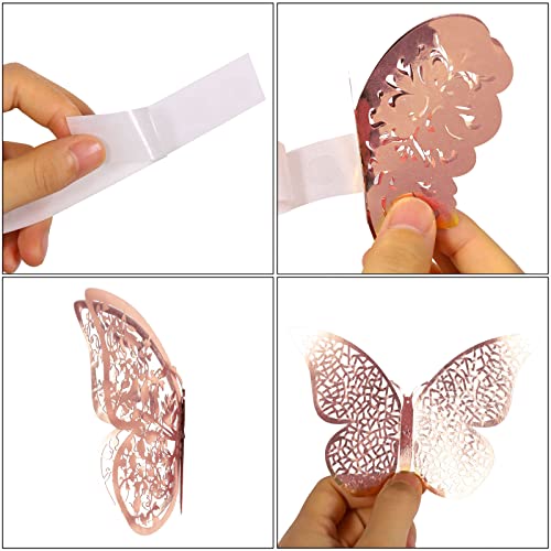 image for Bememo 72 Pieces 3D Butterfly Wall Decals Sticker Wall Decal Decor Art