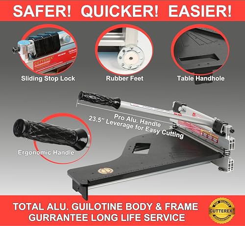 Image of CUTTEREX 13 inch Vinyl Floor Cutter with wheels - Meet Multi-Angle /Length Cutting, A Flooring Tool also Cuts-Engineered Wood Floor, LVP, VCT, SPC, WPC, Long Life HSS Blade Mounted!